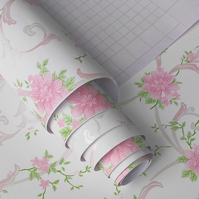Pia Creations 304.8 cm Self Adhesive Stickers Waterproof Vinyl PVC Floral Wallpaper ( 304.8x 45.72 ) Self Adhesive Sticker(Pack of 1)