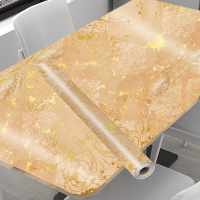 Guru Production Vinyl Decorative Gold Wallpaper(L x W: 130 cm x 60 cm, Pack of 3)