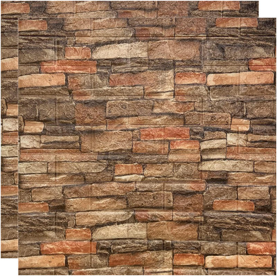 BDM Embossed Decorative Brown Wallpaper(L x W: 70 cm x 77 cm)