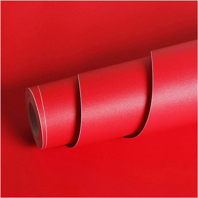 FEELPZONE Vinyl Abstract Red Wallpaper(L x W: 121 cm x 60 cm)
