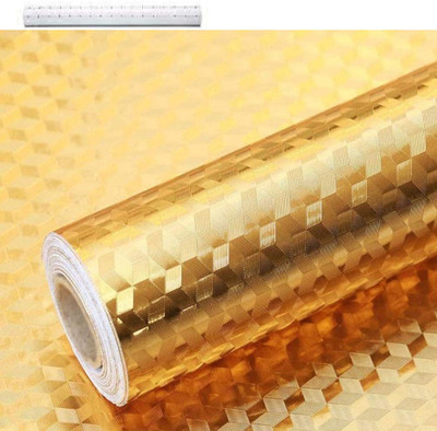 White Wings Foils Abstract Gold Wallpaper(L x W: 200 cm x 60 cm)