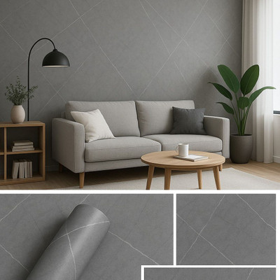 LAVEK Vinyl Abstract Grey Wallpaper(L x W: 60 cm x 200 cm)