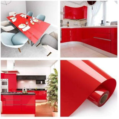 WELLSHIP Vinyl Abstract Red Wallpaper(L x W: 139.7 cm x 35 cm)
