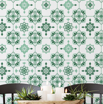 S4Sassy Vinyl Decorative Green Wallpaper(L x W: 609 cm x 63 cm)