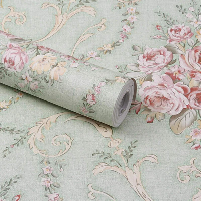 Guru Production Vinyl Abstract Green Wallpaper(L x W: 500 cm x 45 cm, Pack of 2)