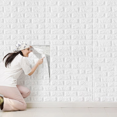 UBJI Vinyl Classics White Wallpaper(L x W: 50 cm x 50 cm)