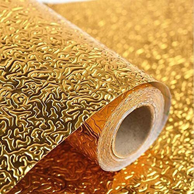 MAZZLEDRESS Foils Abstract Gold Wallpaper(L x W: 60 cm x 200 cm)