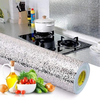 RUSHABH ENTERPRISE Decorative Silver Wallpaper(200 cm x 60 cm)