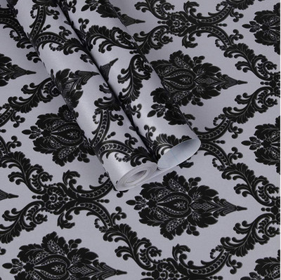 AMOZI Vinyl Classics Black Wallpaper(L x W: 500 cm x 45 cm)