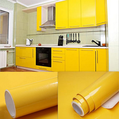 WELLSHIP Vinyl Abstract Yellow Wallpaper(L x W: 167.64 cm x 35 cm)