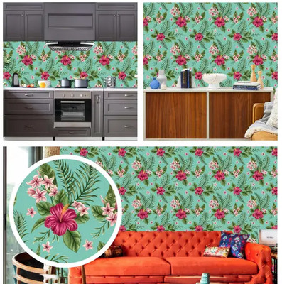 HD PRINT QUALITY Floral & Botanical Multicolor Wallpaper(100 cm x 40 cm)