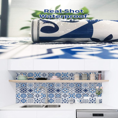 SOJITRA EXPORT Vinyl Abstract Blue Wallpaper(L x W: 200 cm x 60 cm)