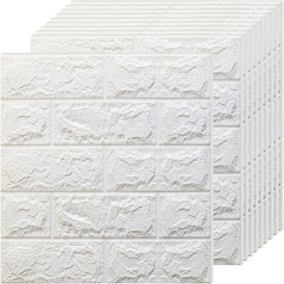 DEEP ENTERPRISE Grass Cloth Abstract White Wallpaper(L x W: 77 cm x 70 cm, Pack of 10)