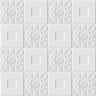 Ingorala Embossed Abstract White Wallpaper(L x W: 70 cm x 77 cm)