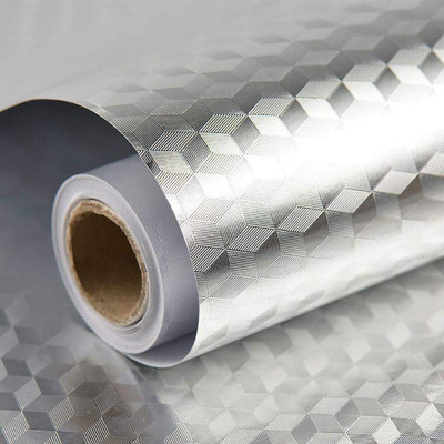 Vpllex Vinyl Abstract Silver Wallpaper(L x W: 200 cm x 45 cm)