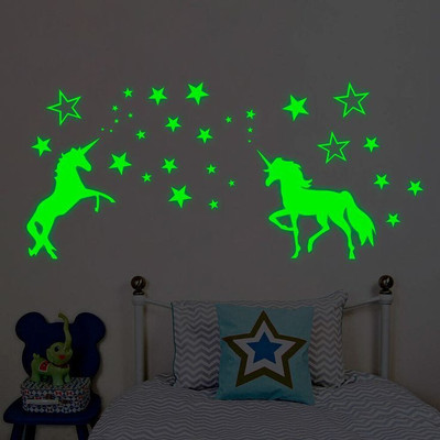 Khusbu Traders 3 cm Glow in The Dark Wall Sticker Glow in the Dark Sticker Self Adhesive Sticker(Pack of 5)