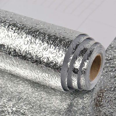 Anuwish Enterprise Paper Architecture Silver Wallpaper(L x W: 200 cm x 60 cm)
