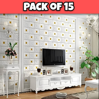 ORXRO Paper, Fabric Decorative White Wallpaper(L x W: 70 cm x 70 cm, Pack of 15)