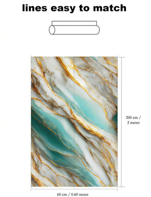 Prixzon Paper Abstract Gold Wallpaper(L x W: 60 cm x 200 cm)