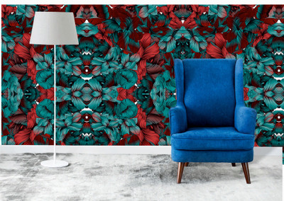 Decor World Vinyl Floral & Botanical Multicolor Wallpaper(L x W: 127 cm x 40 cm)