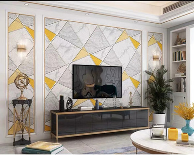 AURORA SHOPPE Vinyl Abstract Yellow Wallpaper(L x W: 400 cm x 45 cm)