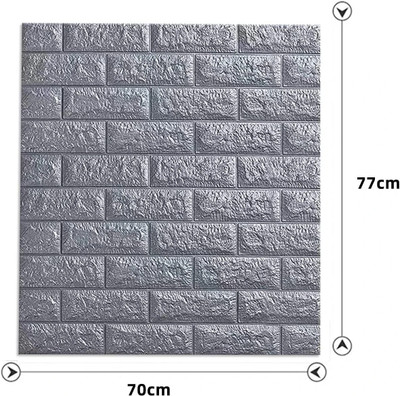 BDM Embossed Decorative Grey Wallpaper(L x W: 70 cm x 77 cm)