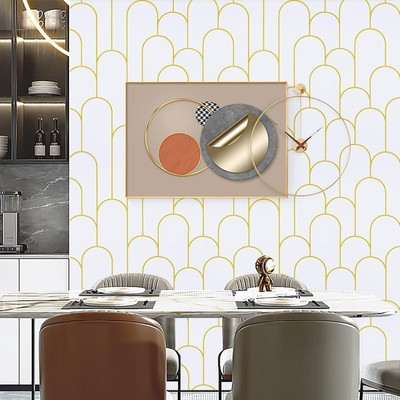 FOKRIM Vinyl Decorative White Wallpaper(L x W: 300 cm x 45 cm)