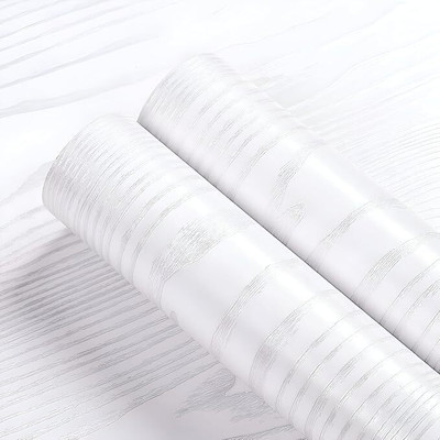 aaruenterprises Vinyl Abstract White Wallpaper(L x W: 40.64 cm x 121.92 cm)