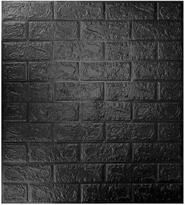 La Mejilla Abstract Black Wallpaper(77 cm x 70 cm, Pack of 2)