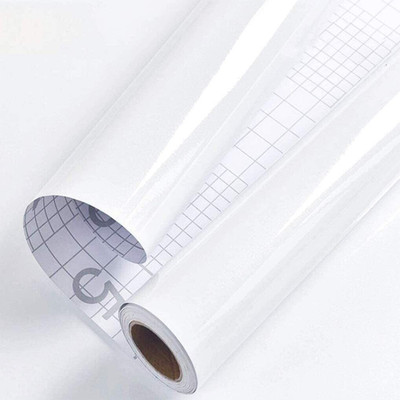 Walldaddyy Vinyl Decorative White Wallpaper(L x W: 60 cm x 300 cm)