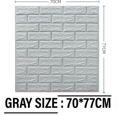 Ingorala Vinyl Art & Paintings Grey, Silver Wallpaper(L x W: 70 cm x 77 cm)