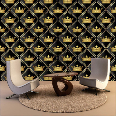 Walldaddyy Vinyl Decorative Black Wallpaper(L x W: 500 cm x 45 cm)