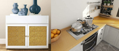 ANUSHKA ENTERPRISE Vinyl Decorative Gold Wallpaper(L x W: 200 cm x 60 cm)