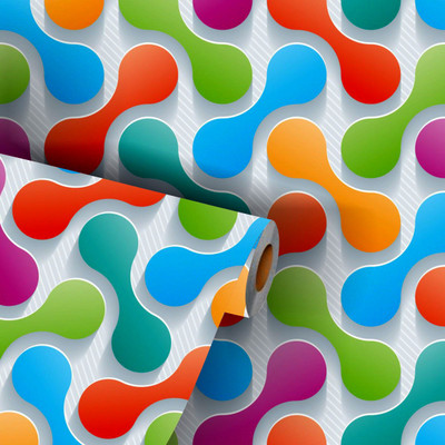 Guru Production Vinyl Floral & Botanical Multicolor Wallpaper(L x W: 250 cm x 45 cm, Pack of 2)