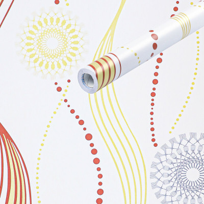 Vinaka Vinyl Abstract Multicolor Wallpaper(L x W: 40 cm x 100 cm)