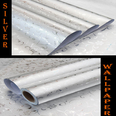 SOJITRA EXPORT Abstract Silver Wallpaper(200 cm x 60 cm)