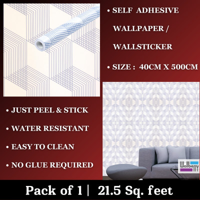 WallBerry Vinyl Abstract Multicolor Wallpaper(L x W: 500 cm x 40 cm)