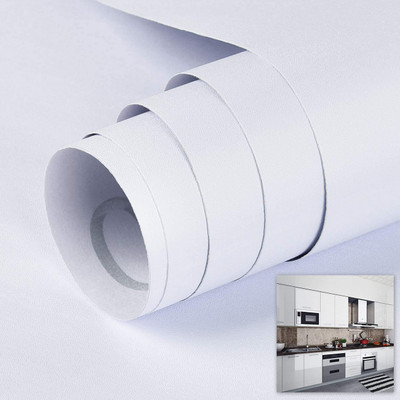 FEELPZONE Vinyl Abstract White Wallpaper(L x W: 243.84 cm x 60.96 cm)