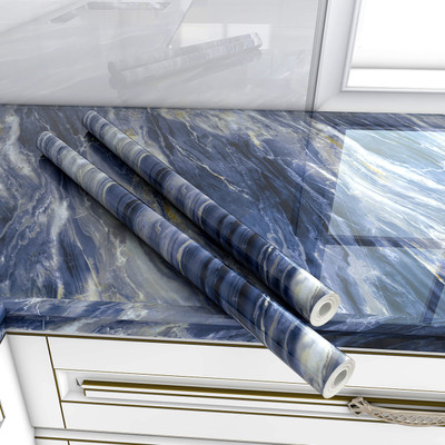 Onbet Vinyl Architecture Blue Wallpaper(L x W: 200 cm x 60 cm, Pack of 2)