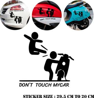 Spiaty 29.5 cm Protecting your vehicle with this eye-catching 'Don't Touch My Car' sticker Self Adhesive Sticker(Pack of 1)