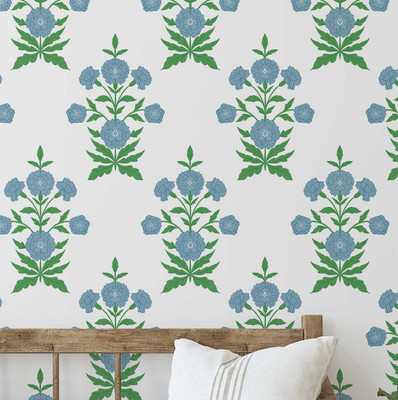S4Sassy Vinyl Floral & Botanical White Wallpaper(L x W: 152 cm x 63 cm)
