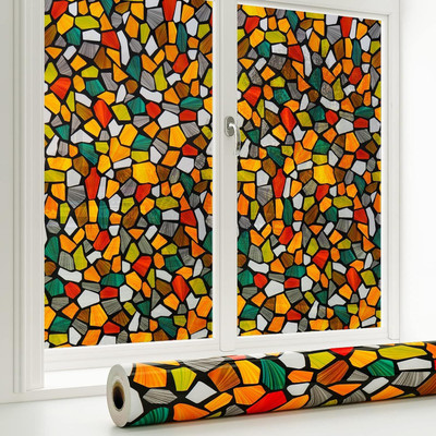 WALLNEST Abstract Multicolor Wallpaper(30.48 cm x 203.2 cm)