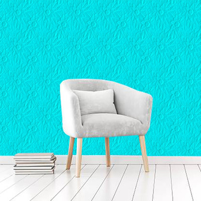 Walldaddyy Vinyl Floral & Botanical Blue Wallpaper(L x W: 127 cm x 40 cm)