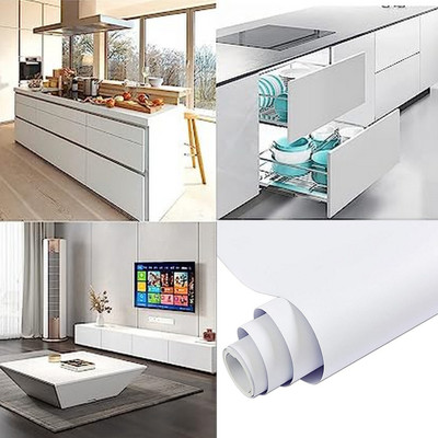 FEELPZONE Vinyl Abstract White Wallpaper(L x W: 182.88 cm x 50.8 cm)