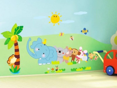 Flipkart SmartBuy 100 cm Kids Animals Wall Sticker Self Adhesiev Self Adhesive Sticker(Pack of 1)