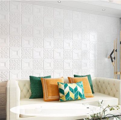 Heen Fab Vinyl Classics White Wallpaper(L x W: 70 cm x 70 cm)