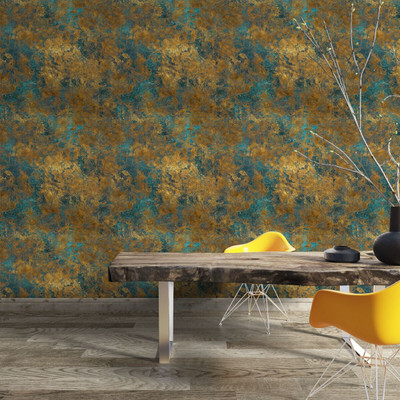 texoro Vinyl Abstract Gold Wallpaper(L x W: 230 cm x 45 cm)