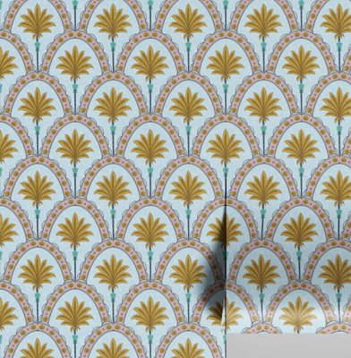 S4Sassy Vinyl Nature Blue Wallpaper(L x W: 914 cm x 63 cm)