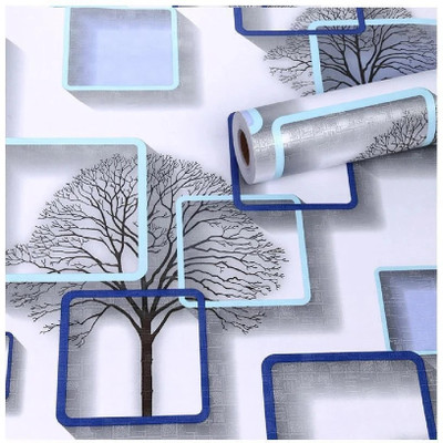KAAF Vinyl Abstract Blue Wallpaper(L x W: 1000 cm x 45 cm)