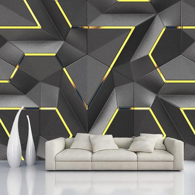 LusticHome Vinyl Abstract Black Wallpaper(L x W: 500 cm x 45 cm)
